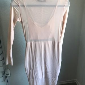 Missguided sheer blush color dress lined with tank